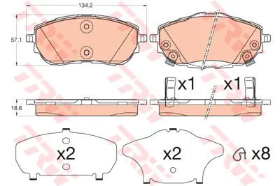 TRW  GDB3598 Ön Fren Balata Toyota Auris Corolla 1.33l 1.6l 1nr... 0446502390 0446502391