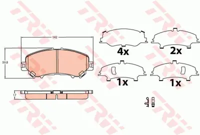 TRW  GDB3622 Ön Balata Renault Kadjar 15> Koleos Ii 15> N... B1G12018222 410601596R 302531 PN2804S 10341 131822 1681162580 PN2804 D1737 PNT1512