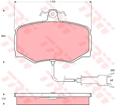 TRW  GDB461 (X) Ön Balata Jaguar Xj 40 Sovering 2.9 (86-90) 3.... JLM1281 BP418 986424018 PAD599 6104611 571878J PA526 571878B GDB461 FDB806