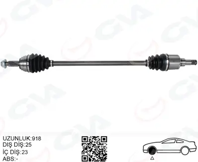 GVA 4433104 Ön Aks Komple Sağ Ford Yeni Courier 17> 1.5-1.6 Tdci -1.0 Ecoboost 2235990 2309853 JT763B436AB 202854 854016627 JT763B437AB 602085 802257 2236025