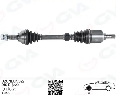 GVA 4499909 Komple Aks Sol Nissan Qashqai 1.5l K9k J10 06-13 (Manuel Vites) C9211JD22B 39101JD52B 39100JD52B C92AAJA00A C92AAJD22B 39211JD22B 39100JD24B 39211JA00A C9211JA00A 39100JA010