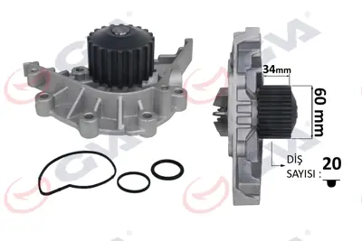 GVA 5243210 Devirdaim Psa 206,307cc- 406 (00-04)-407 (00-10) 2.0 16v 1201E1 1201J2 1201G5 1201G4 1609417480 1201E7 1201F5 1201J1 1201L2 1675