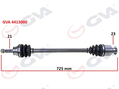 GVA 4413000 Komple Aks Sağ Renault 9 11 1.4 725mm 85 00 77013496607701498957