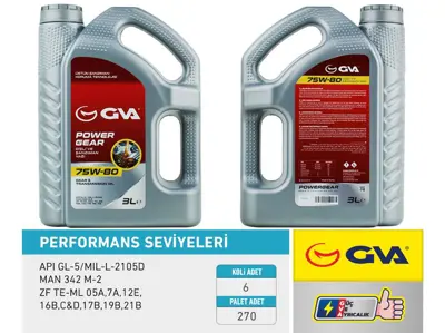 GVA 9920742 Şanzıman Yağı 75w80 3lt Apı Gl-5 (6 Ad) 9920742 