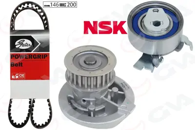 GVA 59WPK9055 Devirdaimli Eksantrik Gergi Kiti Vectra A-Omega A-Astra F-Calibra-Kadett E 1.8i-2.0i 8v 18sv-C18nz 5636374 90530286 1606359 K1G1273H 90411770 1606386 636746 864724010 91580003 9158003
