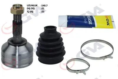 GVA 4443010K Aks Kafasi Diş Ön Peugeot 206 1.4-1.6 (Tu5) (98-06) (21x22x48) 140.5mm 32723C 32724C 303930 4143100109 151382 ECV147 VKJA5339 32733M 607382 513723