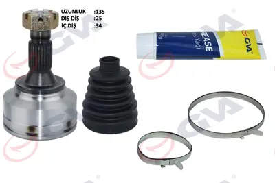 GVA 4443030K Aks Kafasi Diş Ön Partner,C4 1.6 Hdi (09-) 307 (00-07) 1.4,1.6 Hdi (25x34x58) 134.5mm 32721X 75925S 151455 CO2200 3272LW 3273ZQ 3273QN 3644 3272YX PCV1455