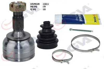 GVA 4443032K Aks Kafasi Diş Ön Peugeot 307 1.4i (00-07) (25x22x58.5) 134.5mm 32725X 3655 3273KL NPZCT016 3273AH 3273KP 607456 151456 22276 KPG570