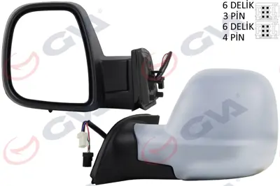 GVA 1045115 Diş Dikiz Aynasi Elektrikli Katlanir Sol Partner-Berlingo (13-) (Astarli+konveks Cam)  (Vm-8118ebpl) 906827 3050188 1608177880 E3007 182215004400 9243867 9234867 3050186 9225867 1608180980