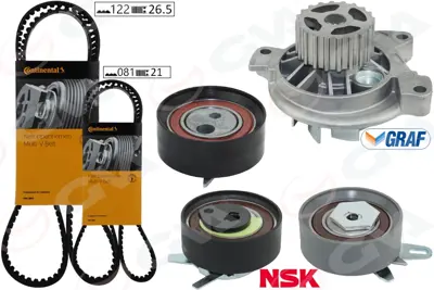 GVA 59WPK7570 Devirdaimli Triger Seti 122x26.5 -081x21 T4 2.5tdı - Lt35 2.5tdı Acv-Anj-Avr 074198119 074198119H 074198119Q