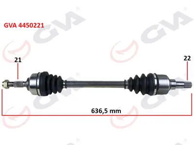 GVA 4450221 Komple Aks Sol C3 1.4 Hdi 02=> 70hp (636mm) 3272ES 3272HR 3060350 C352A 3272ER 5476 22115 304576 304539 VKJC3511