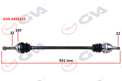 GVA 4490210 Komple Aks Sağ Corsa C-Combo 1.3 Cdtı-1.7dtı 00-06 29 Diş Abs Li 931mm 26095017 374468