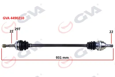 GVA 4490210 Komple Aks Sağ Corsa C-Combo 1.3 Cdtı-1.7dtı 00-06 29 Diş Abs Li 931mm 26095017 374468