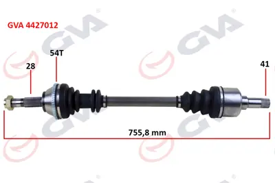 GVA 4427012 Komple Aks Sol Ducato-Boxer-Jumper 2.5tdi (94-02) Abs'Li (54diş) (755mm) 3272J5 C1426 1491239080 170815 303046 CI3115 VKJC3675 DS3985 3272J6 DS20139