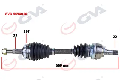 GVA 4490010 Komple Aks Sol Corsa B 1.2i 16v (93-00) Abs'Li (569mm) (29diş) 26029828 OP3036 374222 21471 R1210003 244001 26032412 93192081 DS244001 90540552