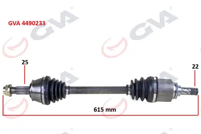 GVA 4490233 Komple Aks Sol Corsa D 1.3 Cdti 06=> (Dtj) (615mm) 13150502 VA309LN 5374141 25733 374792 221094 5374193 13432215 13486866 244040