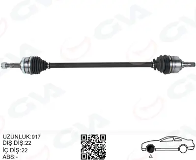 GVA 4490215 Komple Aks Sağ Opel Corsa C 1.2 (01-06) (29diş) (917mm) 3330929 OP1227 3333200 5391Z 26076882 5259Z1 90350905 374413 OP823209A VKJC8343
