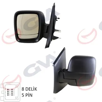 GVA 1019431 Diş Dikiz Aynasi Sol Trafic-Vivaro 14> Elektrikli+isitmali+desenli+asferik  5 Fiş Vm-976ehal 4422988 963666705R 963739461R 963277319R 4422997 E3097 95517318 963027750R 963660940R 963025418R