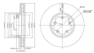 MGA 50415 On Fren Dıskı Aynası Ford Transıt Custom V362-V363 12> Arka Tek Teker Cap (288×33) 2110008 1842994 BK211125GA 1763885 BK211125BD BK211125BC BK211125BB BK211125B1D 2256036 1867728