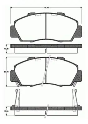 MGA 55308 Disk Fren Balatası Ön Accord Iv 1991-1993-Accord V 1993-1998-Accord Vı 1998-2003-Cıvıc Vı 1997-2001- 45022SR7A00 45022SS0A00 45022SS0A02 45022SS0G00 45022SS0G01 45022SS0G02 45022SS0G03 45022ST7R00 45022ST7R01 45022ST7R02