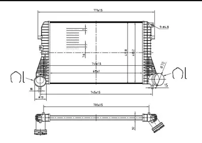 MGA 80491 Intercoler Radyatörü Vw 1K0145803 1K0145803A 1K0145803B 1K0145803E 1K0145803L 1K0145803S 1K0145803T 1K0145805G 3C0145805G 3C0145805P