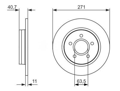 MGA 50457 Fren Dısk Arka Duz 271-5 (Ford:Focus I BV612A315BA 1704765 2023618 5302181 1934070 BV612A315CD BV612A315CE BV612A315CF BV6Z2C026C CV6Z2C026A