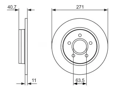MGA 50457 Fren Dısk Arka Duz 271-5 (Ford:Focus I BV612A315BA 1704765 2023618 5302181 1934070 BV612A315CD BV612A315CE BV612A315CF BV6Z2C026C CV6Z2C026A
