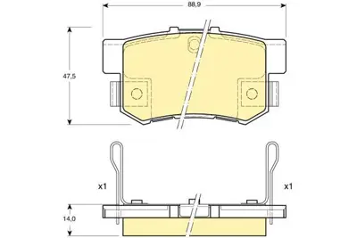 MGA 55324 Fren Balatası Arka Honda Cıvıc (Es) : Cıvıc (Ep, Eu) Hb 01-05 : Cıvıc (Fd, Fb) 06-16 : Crv (Rd) 2.0 02-06 1.6 03-05 6430SEDE60 SFP000080