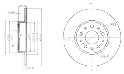 MGA 50621 Fren Dısk Arka 251-5-(Fıat:Egea 1.6 M 52048984 51808471 51885409 52048985 52067389 52067390 77366456 77366457 52026319 3501081JA