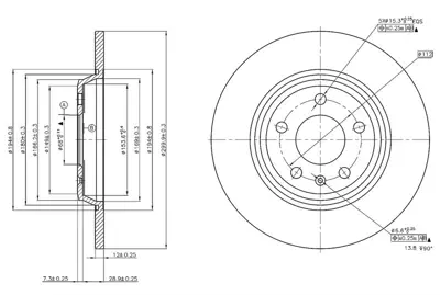 MGA 50435 Fren Dıskı Arka - Vw Audı: A4 2008>> -A5 2008>> 1,8t 1,8tfsı 2,0tdı L8KD615601 8K0615601B 8K0615601J 8K0615601M L8K0615601B L8KD615601A 8KD615601 80A615601 8P0098601P 80A615601B