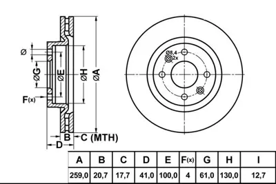 MGA 50600 Fren Dıskı On Orta Hava Kanallı Renault Clıo Iı 7700813549 7700842131 7701204304 7701204828 7701205653 7701206339 7711130038 8201165598 8201464598 M13025