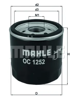 BEHR MAHLE OC1252 Yag Filtresi Transit V348-V347-V363-V362 06>14 ... 1812551 WL7527 FO611 EOF280 FT1615 13412 LR104384 2128722 ELH4455 SP1422