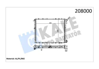 KALE 0535351AB Radyatör Brazing R19 1.9d-1.7d (Mek) (480x395x42) RT2045 7701395102 RENA5212A RE06130 7700745164 7700272472 100476 214900 7701352284 230180