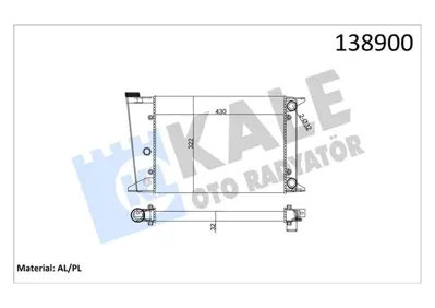 KALE 2020052AL Radyatör 3 Sira Al-Pl Golf-Jetta-Scirocco 171121253G VN2004 KVW004 58002004 117900 40120N 8MK376715221 16153 VW2004 883435