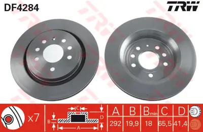 TRW DF4284 (X) Arka Fren Aynasi Vectra C Gts (4.02>signum ... 569114 93171778 BD9114 46836490 24112001731 9950511 BG3886C 430149620 NBD1283 24012001731