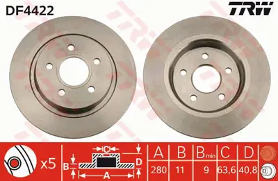 TRW DF4422 Arka Fren Diski Ayna Focus Ii04>11 C-Max -Nbsp;07>... 1253962 30769113 BG3897C 92133800 250135452 1223568 1815204853 24011101581 DDF1227 DF4422
