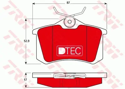 TRW GDB1330DTE Disk Balata Dtec Arka Audi A1 (8x1. 8xk). A1 Sport... 1609252880 1H0698451D 209611721 209611601 13046028642 986494597 F026000133 SP1391 8DB355010781 986TB2139