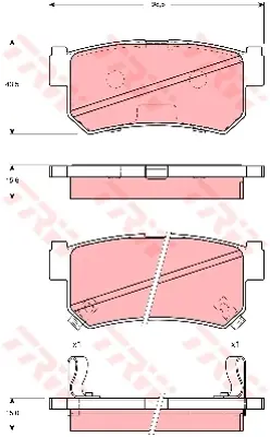 TRW GDB3382 (X) Arka Balata Daewoo Musso 2.2 Td-2.9 Td 99=>... 4841305100 225011 13046056232 12209 GDB3366 4841305102 8DB355012501 P15009 BP1452 4841308050