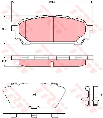 TRW GDB3395 (X) Arka Balata Subaru Forester 2.0 S 02=> 2.5 ... 26696FE040 363916061093 D7059 SP1532 BD7113 TX1560 SN912 SKBP0011344 8DB355030321 DBP1861