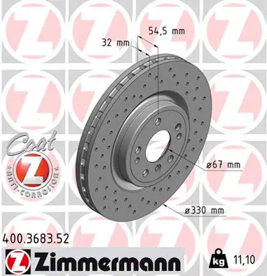 ZIMMERMANN 400.3683.52 Fren Diski On 4-Matic Mercedes W166 C292 W251 1421784 9A95611 400368352 400368320 A1664211300 1110509 BS9184 DI957078 BD3502 DSK3196
