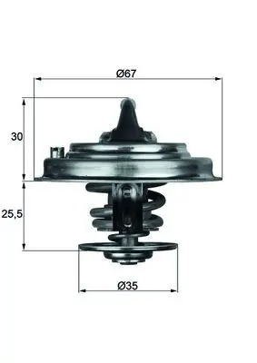 BEHR MAHLE  TX30.87D (X) Termostat Passat 2.5 Tdi-2.8 (96-05)-A4-A6 2.4... 077121113 077121113B 078121113