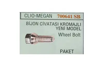 İthal 700641SBC Bijon Civatasi Y.M. Clio-Mgn (Delikli Pullu) (Krom... 402222121R 8200473313 5438 T405438 501536 8200610460 36131126191 36130141576 7065 10351