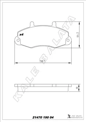 KALE  21470 190 04 ANS  Ön Balata Ford Transit T12 2.0 2.5 Di 2.5td 2.5 Td... 92VB2K021AB 5P461 13046039602 843200 CVP062 839100 239100 BLF595 AVR133 301036