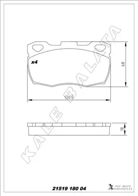 KALE  21519 180 04 ANS  Balata Ön Defender 110-2.5 90 Tdi 90-95 RTC5574 JCP871 FBP3194 BP447 ADJ134213 LP0506 MLB114 STC1275 TAR871 986494291