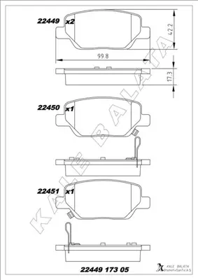 KALE  22449 173 05 ANS  Arka Balata Fiat Egea 16> 1.3d Mtj 1.4 1.6e-Tor... 77367717 2244901 C2F022ABE 35154 K6013030 13046056772 GDB2156 986495393 6121568 P23179