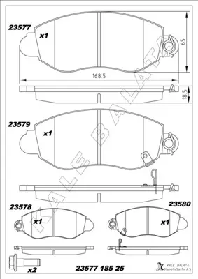KALE  23577 185 25 ANS  On Fren Balatasi Transit V184 01>06 A.Ceker 4077636 P24052 FD6848V 4053306 7552 6540 50916425 222559 BL1769A4 DFB2424