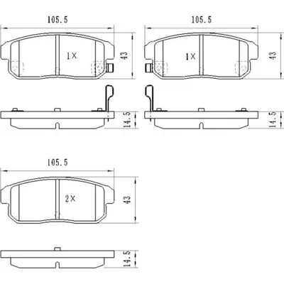 KALE  24040 144 05 ANS  Arka Balata Mazda Rx-8(03-12) Ignisi (00-03) 440604U092 440604U010 440606Y391 440606Y390 GDB7184 44060AU025 F1YA2643Z F1Y12643Z AY060NS033 F1YA2648Z