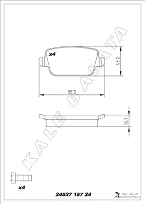KALE  24537 157 24 MSH  Arka Fren Balatasi Mondeo Iv Ca2 -Nbsp;07>14 S-Max 0... 30794553 13046027232 1756395 1682005 GDB1732 1439867 2453703 181801 LR023888 37561