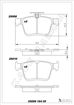 KALE  25008 164 05 ANS  Arka Balata Vw Golf Vii (2014=> Touran T-Roc (2... 3Q0698451F 8V0698451 601425 9670 LP2490 P1416300 5Q0698451P 573409J 8V0698451D 5Q0698451