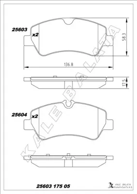 KALE  25603 175 05 MSH  Balata Arka Tourneo Custom V362-Transit Vi V363-Tr... 1763916 5P1787 2152100 P1421300 142116 152100 B111289 872003 1563701810 P1705300